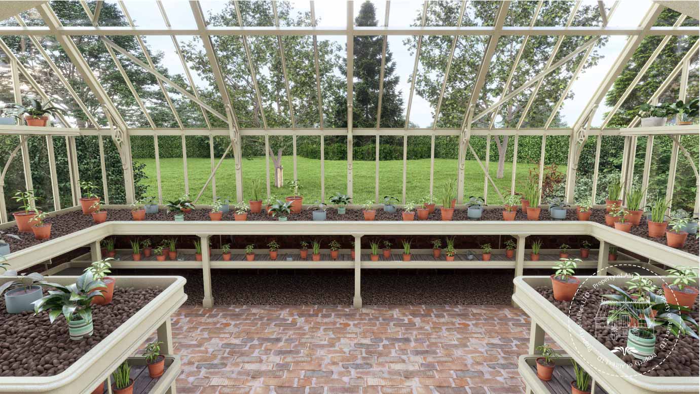 Cliveden Alitex Greenhouse plantsman internal layout